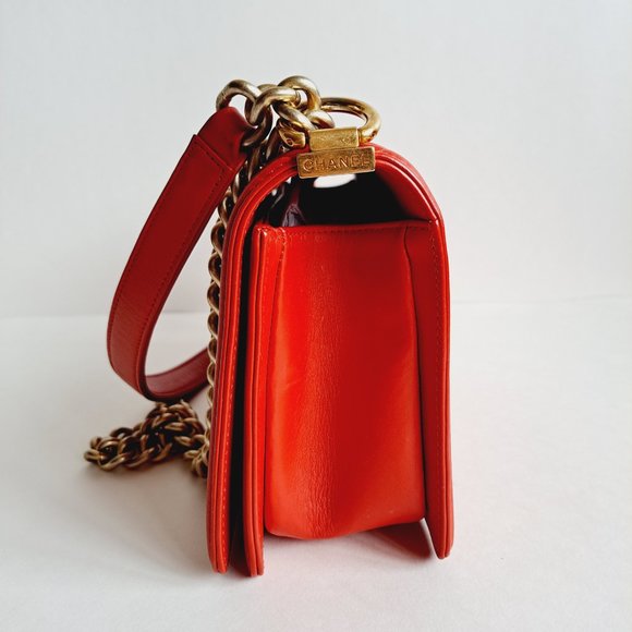 Chanel Red Python Medium Boy Flap Bag - Picture 7 of 16